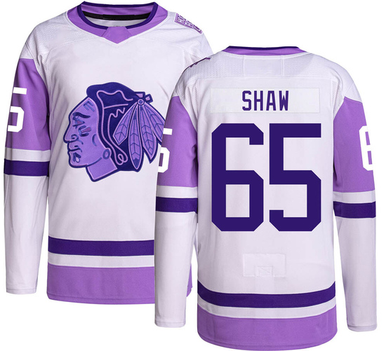 Adidas Andrew Shaw Chicago Blackhawks Authentic Hockey Fights Cancer Jersey -