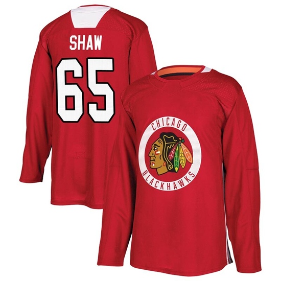 Adidas Andrew Shaw Chicago Blackhawks Authentic Home Practice Jersey - Red