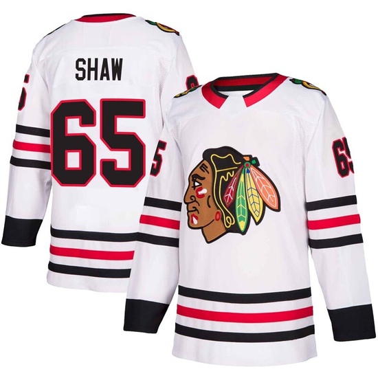 Adidas Andrew Shaw Chicago Blackhawks Youth Authentic Away Jersey - White