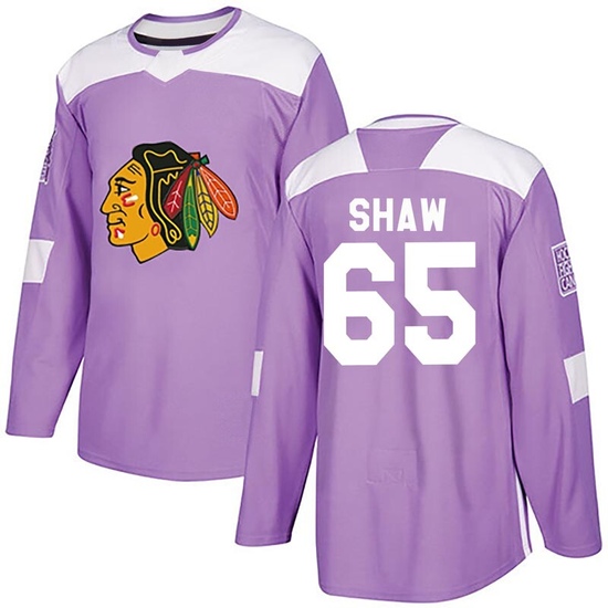 Adidas Andrew Shaw Chicago Blackhawks Youth Authentic Fights Cancer Practice Jersey - Purple