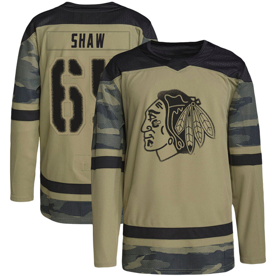 Adidas Andrew Shaw Chicago Blackhawks Youth Authentic Military Appreciation Practice Jersey - Camo