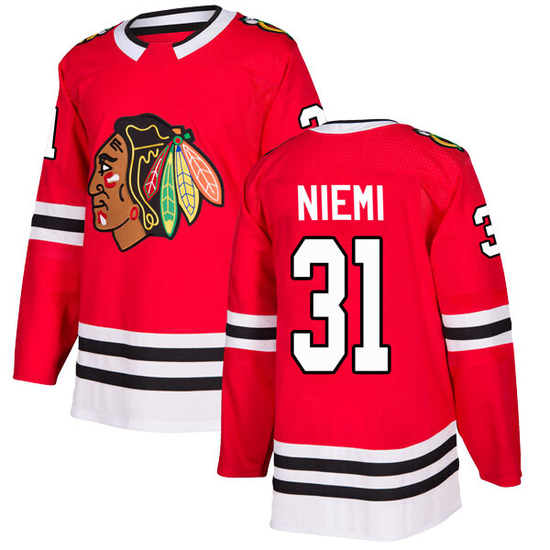 Adidas Antti Niemi Chicago Blackhawks Youth Authentic Home Jersey - Red