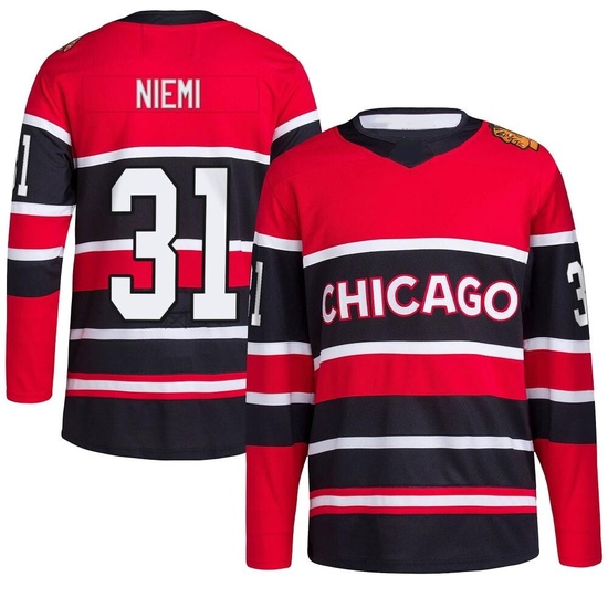 Adidas Antti Niemi Chicago Blackhawks Youth Authentic Reverse Retro 2.0 Jersey - Red