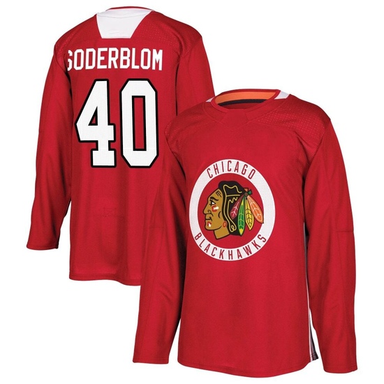 Adidas Arvid Soderblom Chicago Blackhawks Authentic Home Practice Jersey - Red