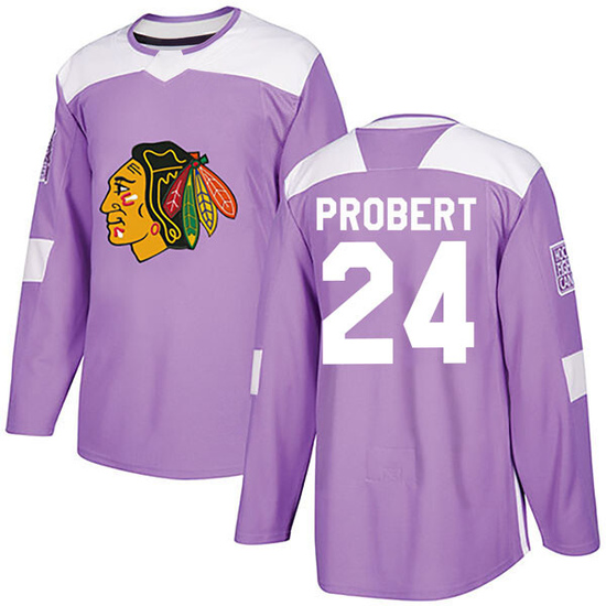 Adidas Bob Probert Chicago Blackhawks Youth Authentic Fights Cancer Practice Jersey - Purple