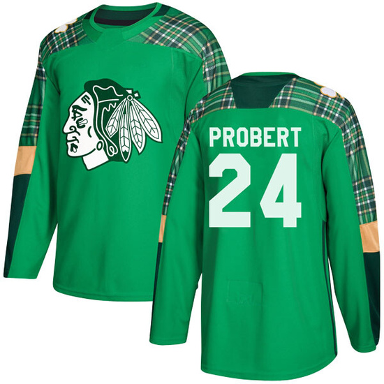 Adidas Bob Probert Chicago Blackhawks Youth Authentic St. Patrick's Day Practice Jersey - Green