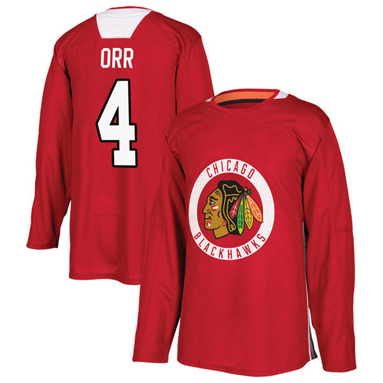 Adidas Bobby Orr Chicago Blackhawks Authentic Home Practice Jersey - Red