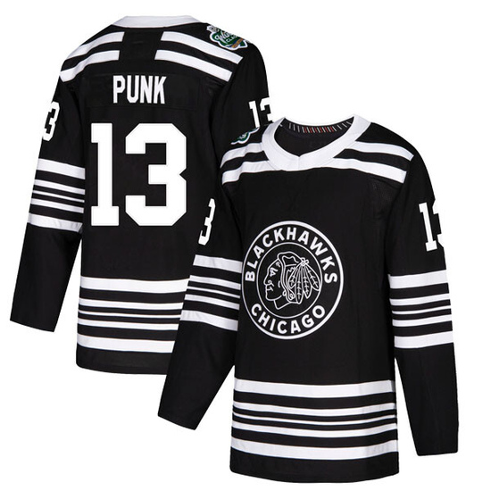 Adidas CM Punk Chicago Blackhawks Youth Authentic 2019 Winter Classic Jersey - Black