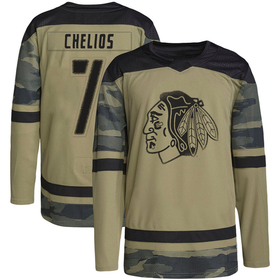Adidas Chris Chelios Chicago Blackhawks Authentic Military Appreciation Practice Jersey - Camo