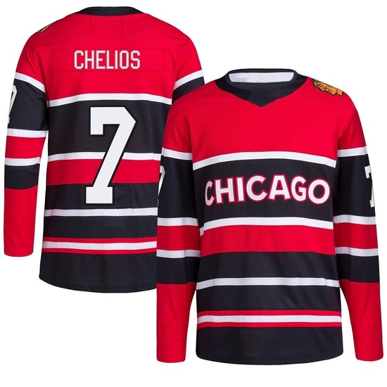 Adidas Chris Chelios Chicago Blackhawks Authentic Reverse Retro 2.0 Jersey - Red
