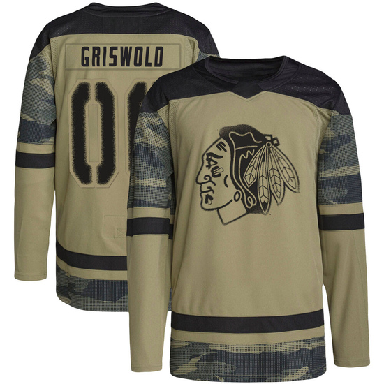 Adidas Clark Griswold Chicago Blackhawks Authentic Military Appreciation Practice Jersey - Camo