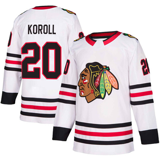 Adidas Cliff Koroll Chicago Blackhawks Youth Authentic Away Jersey - White