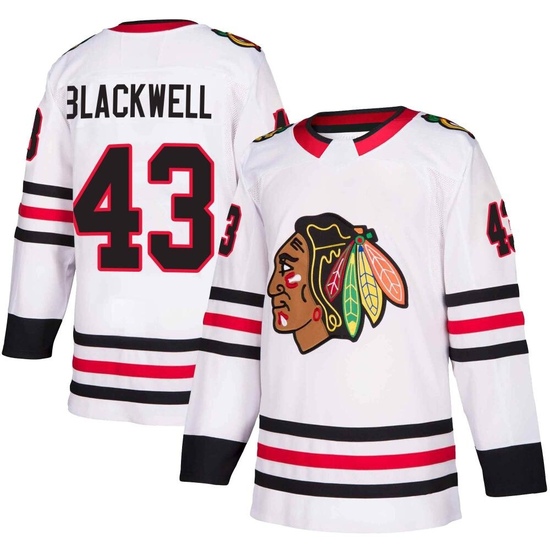 Adidas Colin Blackwell Chicago Blackhawks Authentic Away Jersey - White