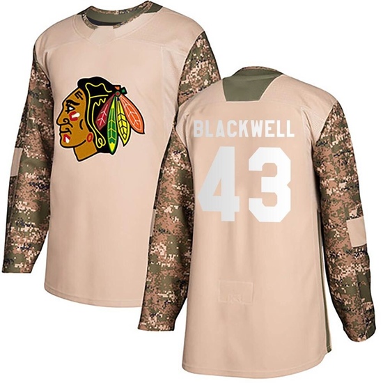 Adidas Colin Blackwell Chicago Blackhawks Authentic Camo Veterans Day Practice Jersey - Black