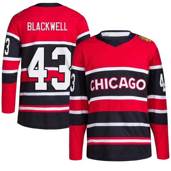 Adidas Colin Blackwell Chicago Blackhawks Authentic Red Reverse Retro 2.0 Jersey - Black