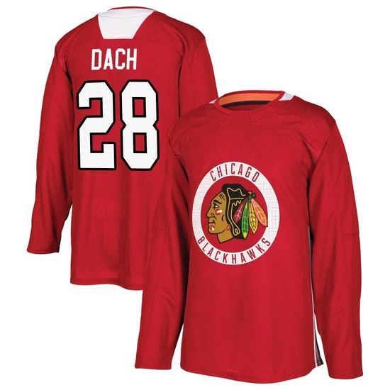 Adidas Colton Dach Chicago Blackhawks Authentic Home Practice Jersey - Red