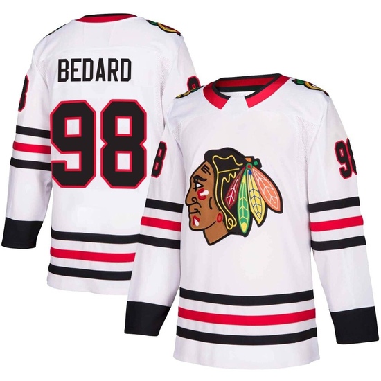Adidas Connor Bedard Chicago Blackhawks Authentic Away Jersey - White