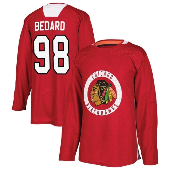 Adidas Connor Bedard Chicago Blackhawks Authentic Home Practice Jersey - Red