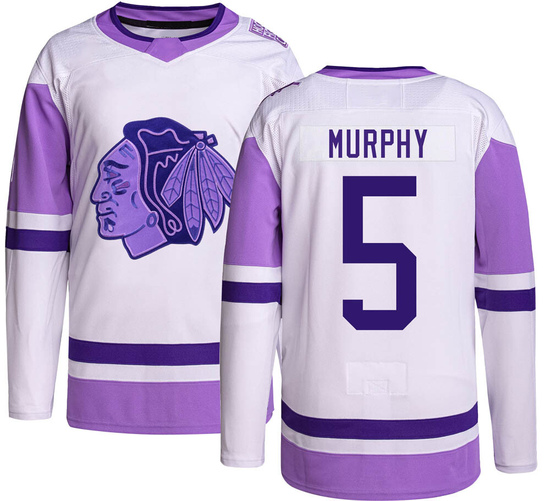 Adidas Connor Murphy Chicago Blackhawks Youth Authentic Hockey Fights Cancer Jersey -