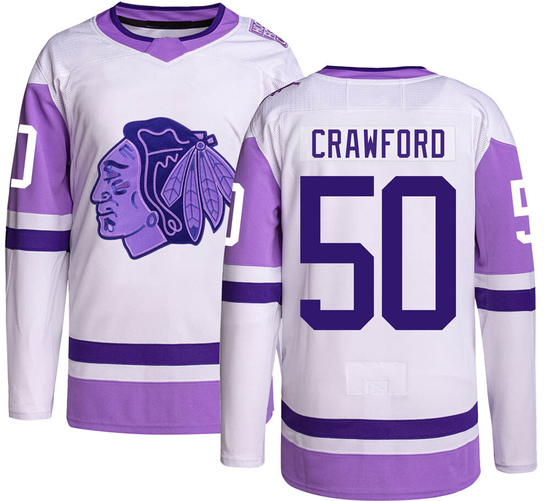 Adidas Corey Crawford Chicago Blackhawks Youth Authentic Hockey Fights Cancer Jersey -