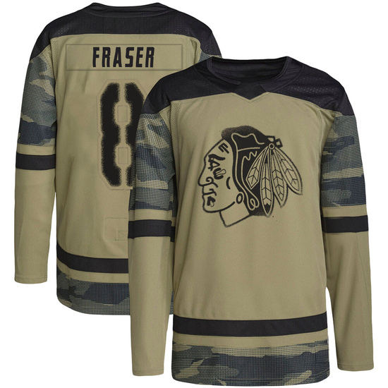 Adidas Curt Fraser Chicago Blackhawks Authentic Military Appreciation Practice Jersey - Camo