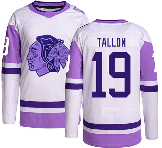 Adidas Dale Tallon Chicago Blackhawks Authentic Hockey Fights Cancer Jersey -