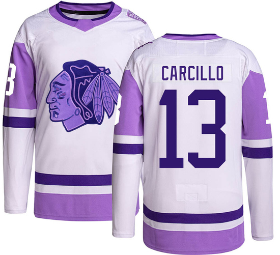 Adidas Daniel Carcillo Chicago Blackhawks Authentic Hockey Fights Cancer Jersey -