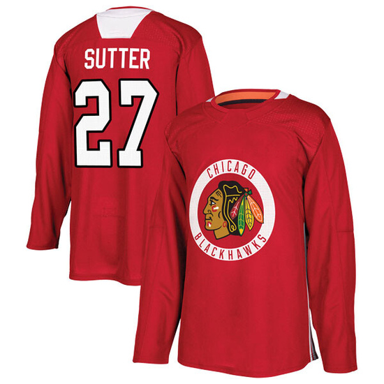 Adidas Darryl Sutter Chicago Blackhawks Authentic Home Practice Jersey - Red