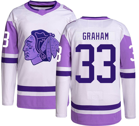 Adidas Dirk Graham Chicago Blackhawks Youth Authentic Hockey Fights Cancer Jersey -