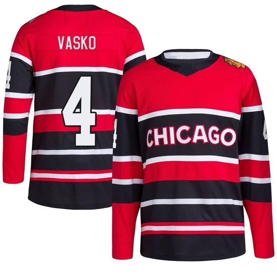 Adidas Elmer Vasko Chicago Blackhawks Authentic Reverse Retro 2.0 Jersey - Red