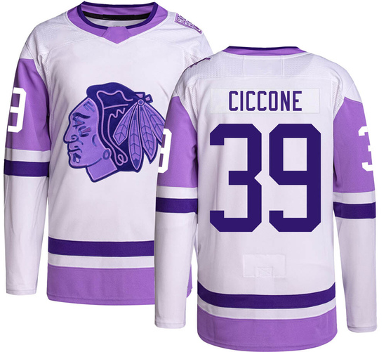 Adidas Enrico Ciccone Chicago Blackhawks Authentic Hockey Fights Cancer Jersey -