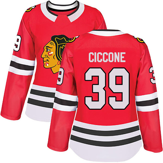 Adidas Enrico Ciccone Chicago Blackhawks Women's Authentic Home Jersey - Red
