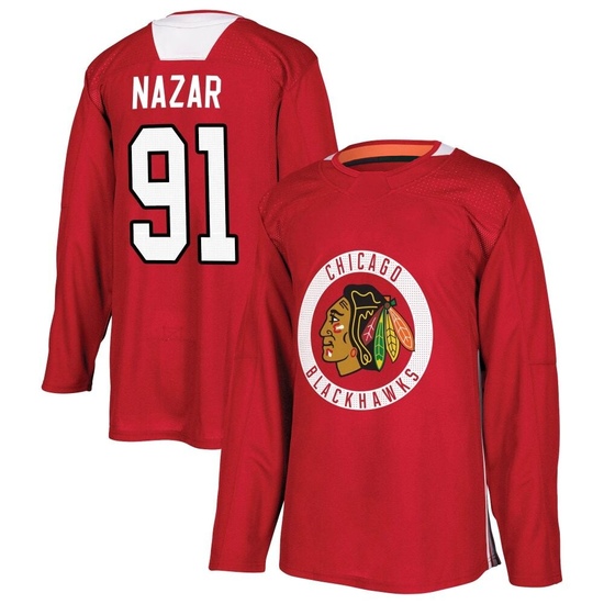Adidas Frank Nazar Chicago Blackhawks Youth Authentic Home Practice Jersey - Red