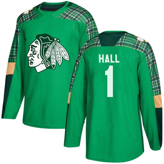 Adidas Glenn Hall Chicago Blackhawks Authentic St. Patrick's Day Practice Jersey - Green
