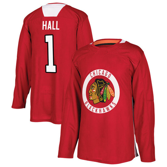 Adidas Glenn Hall Chicago Blackhawks Youth Authentic Home Practice Jersey - Red