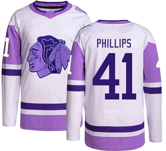 Adidas Isaak Phillips Chicago Blackhawks Youth Authentic Hockey Fights Cancer Jersey -