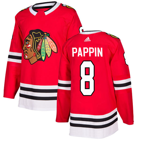 Adidas Jim Pappin Chicago Blackhawks Authentic Home Jersey - Red