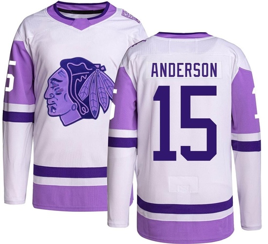 Adidas Joey Anderson Chicago Blackhawks Youth Authentic Hockey Fights Cancer Jersey -
