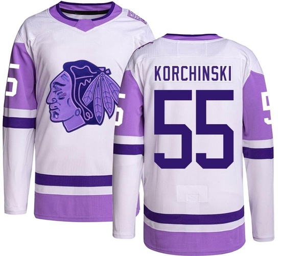 Adidas Kevin Korchinski Chicago Blackhawks Youth Authentic Hockey Fights Cancer Jersey -