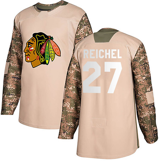 Adidas Lukas Reichel Chicago Blackhawks Youth Authentic Veterans Day Practice Jersey - Camo