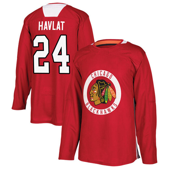 Adidas Martin Havlat Chicago Blackhawks Authentic Home Practice Jersey - Red