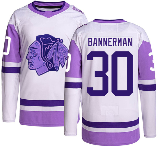 Adidas Murray Bannerman Chicago Blackhawks Authentic Hockey Fights Cancer Jersey -