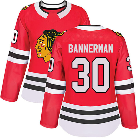 Adidas Murray Bannerman Chicago Blackhawks Women's Authentic Home Jersey - Red