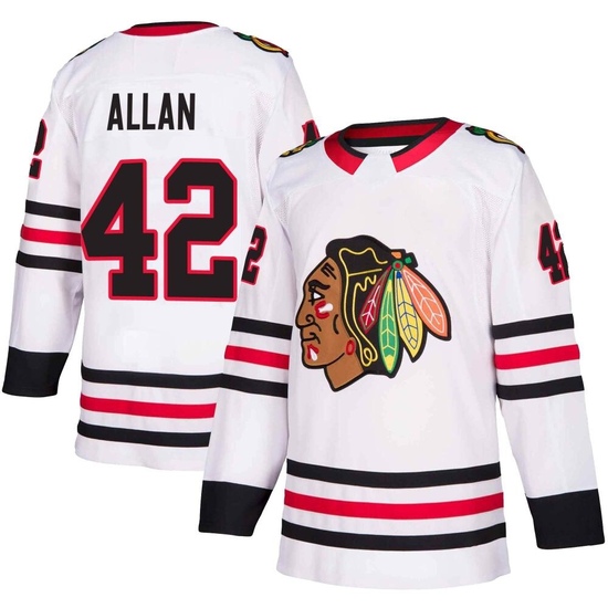 Adidas Nolan Allan Chicago Blackhawks Authentic Away Jersey - White