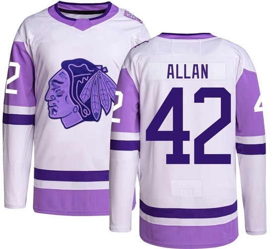 Adidas Nolan Allan Chicago Blackhawks Authentic Hockey Fights Cancer Jersey -