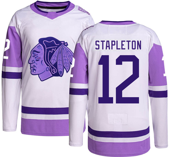 Adidas Pat Stapleton Chicago Blackhawks Authentic Hockey Fights Cancer Jersey -