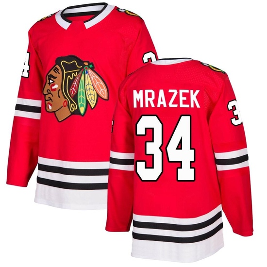 Adidas Petr Mrazek Chicago Blackhawks Youth Authentic Home Jersey - Red