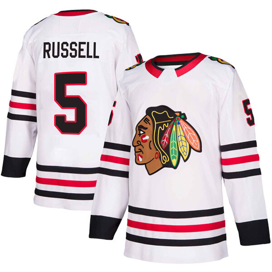 Adidas Phil Russell Chicago Blackhawks Authentic Away Jersey - White