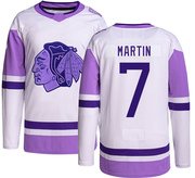 Adidas Pit Martin Chicago Blackhawks Authentic Hockey Fights Cancer Jersey -