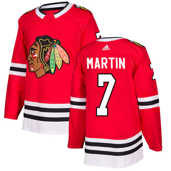 Adidas Pit Martin Chicago Blackhawks Authentic Home Jersey - Red